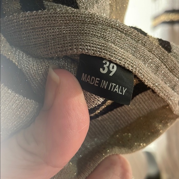 Givenchy Storm Over Knee Black/Gray Star-Patterned Knit Rain Boots Stripes/Stars - Picture 9 of 15